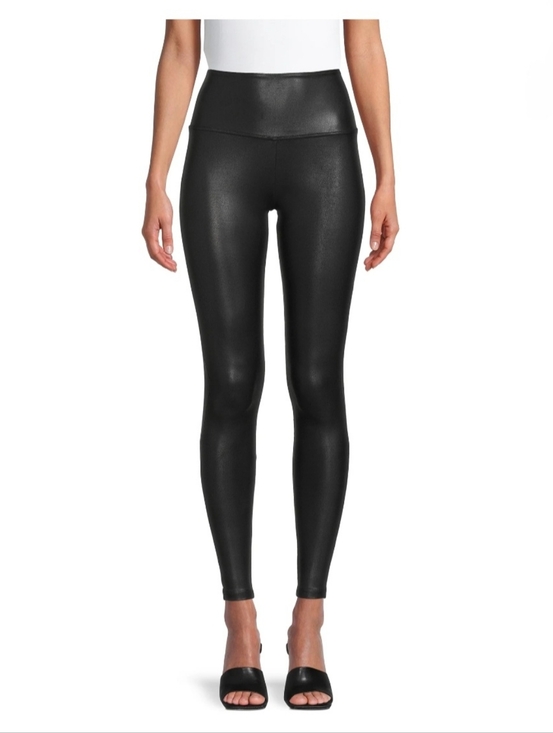 Time and Tru Pants - Time and Tru Women's Faux Leather Leggings, Full Length Black